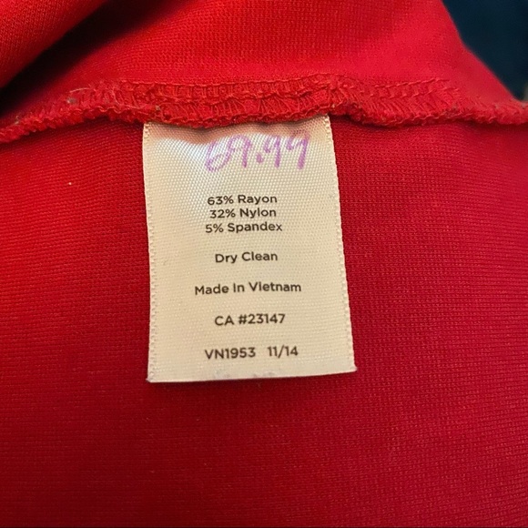 Talbots Woman Petites size 16WP Red Dress short sleeves zippered back - Picture 6 of 6